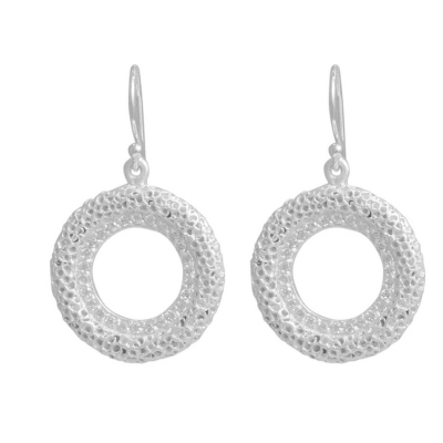 Handmade sterling silver earrings Evrima with platinum plating and precious stones (zirconia) ENG-HE-02