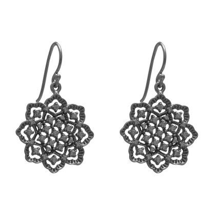Handmade sterling silver earrings Evrima with platinum plating and precious stones (zirconia) ENG-HE-116