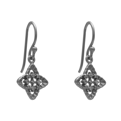 Handmade sterling silver earrings Evrima with platinum plating and precious stones (zirconia) ENG-HE-119