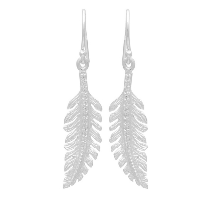 Handmade sterling silver earrings Evrima with platinum plating and precious stones (zirconia) ENG-HE-78