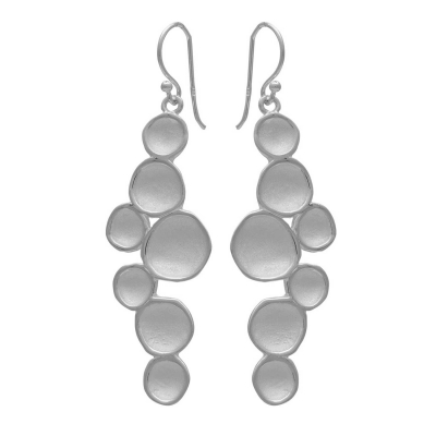 Handmade sterling silver earrings Evrima with platinum and white plating ENG-KE-124