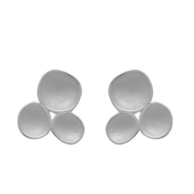 Handmade sterling silver earrings Evrima with platinum and white plating ENG-KE-125
