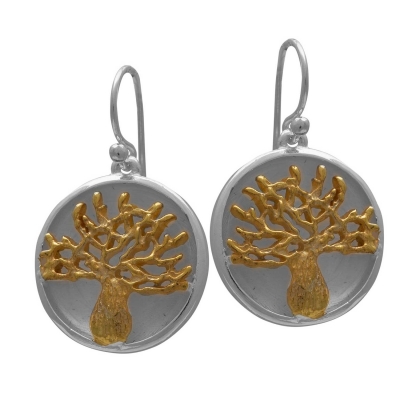 Handmade sterling silver earrings Evrima with platinum and gold plating ENG-KE-146-G
