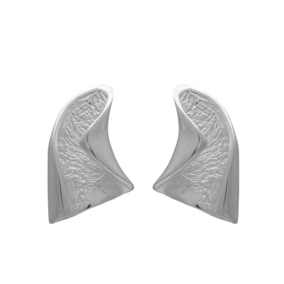 Handmade sterling silver earrings Evrima with platinum plating ENG-KE-147