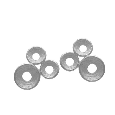 Handmade sterling silver earrings Evrima with platinum plating ENG-KE-153