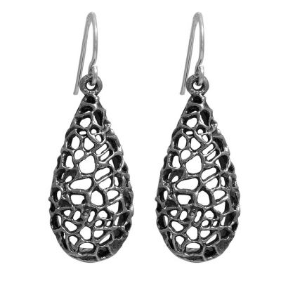 Handmade sterling silver earrings Evrima with black and platinum plating ENG-KE-45-M