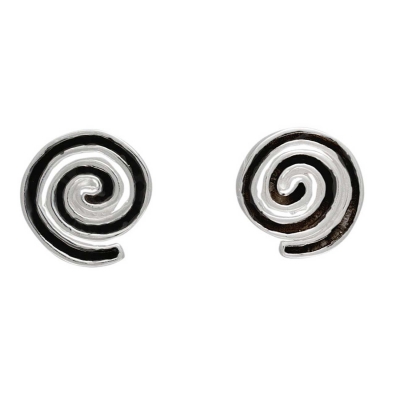 Handmade sterling silver earrings Evrima with platinum and black plating ENG-SE-100-M