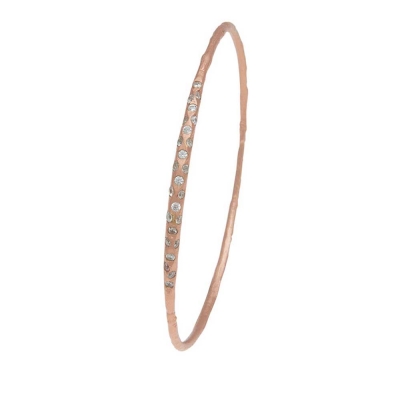Handmade sterling silver bracelet Evrima with rose gold plating and precious stones (zirconia) ENG-HB-01-P