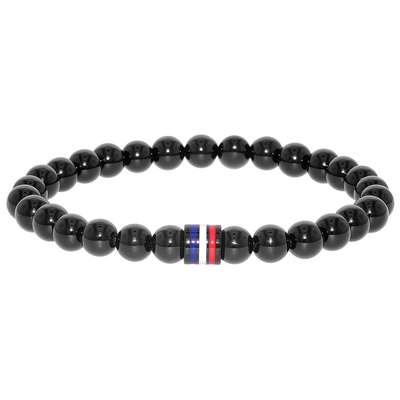 Tommy Hilfiger men's bracelet with black onyx beads 2700675L