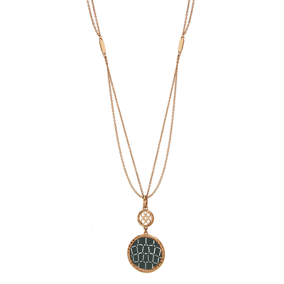 Oxette Stainless Steel Necklace 01X27-00272 with Ion Plated Rose Gold.