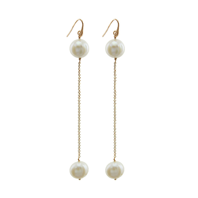 Oxette Sterling Silver Earrings 03X05-01771 with Rose Gold Plating and Precious Stones (Pearls).