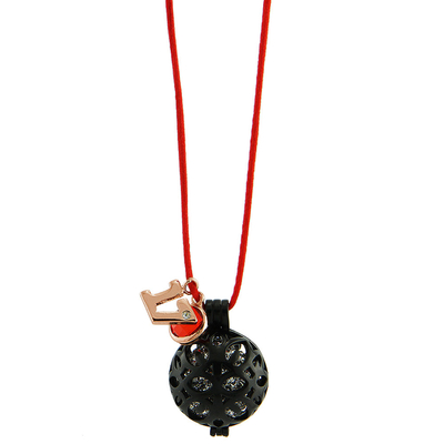 Oxette Pendant 05X15-00009 Charm 2017 with Black Brass and Precious Stones (Quartz Crystals).