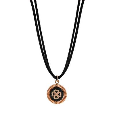 Loisir Pendant 05L15-00074-BLACK Charm 2017 with Rose Gold Brass and Precious Stones (Enamel)