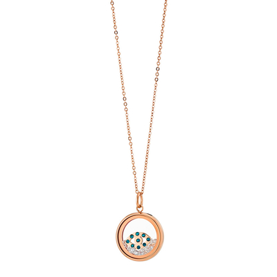 Loisir Stainless Steel Necklace 01L27-00582 Secrets April with Precious Stones (Zirconia) and Ion Plated Rose Gold