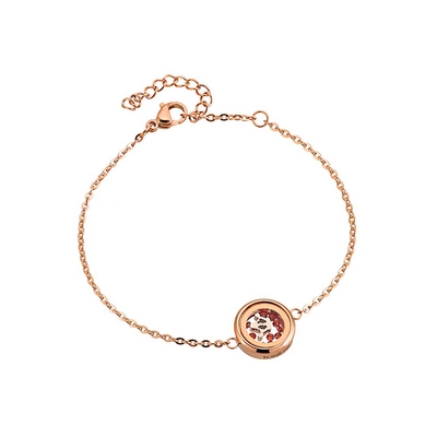 Loisir Stainless Steel Bracelet 02L27-00723 Birthday Locket January with Precious Stones (Quartz Crystals) and Ion Plated Rose Gold