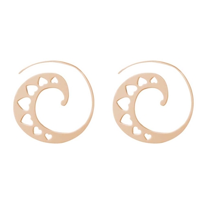 Loisir Earrings 03L15-00198 Hoops Hearts with Rose Gold Brass