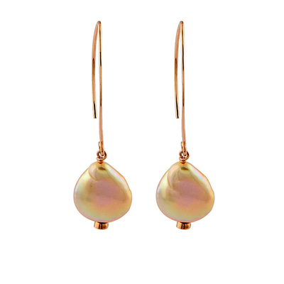 Oxette Sterling Silver Earrings 03X05-01787 with Rose Gold Plating and Precious Stones (Pearls)