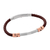 Visetti Stainless Steel Men Bracelet AN-BR008 with Leather Strap and Ion Plated Rose Gold