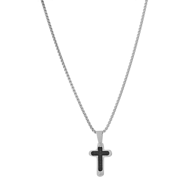 Visetti Stainless Steel Cross AN-KD001RJ with Ion Plated Black
