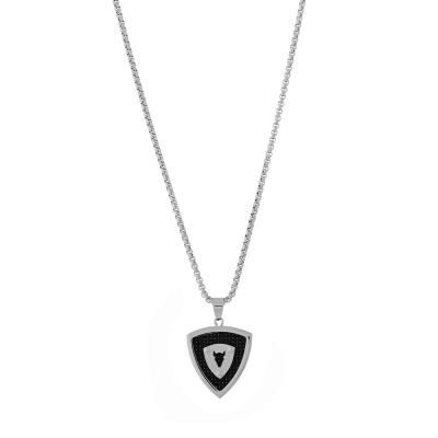 Visetti stainless steel pendant taurus HT-KD002 with silver and black plating
