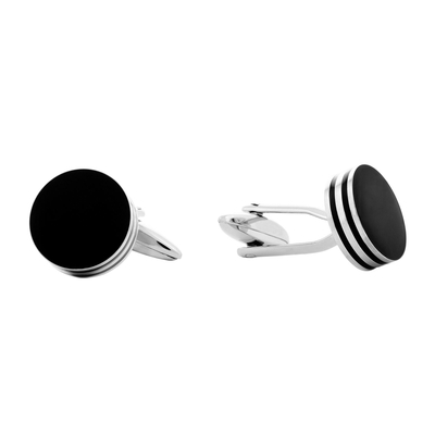 Visetti Stainless Steel Cufflinks MJ-MN014B with Ion Plated Black