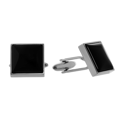 Visetti Stainless Steel Cufflinks MJ-MN026B with Mineral Stones