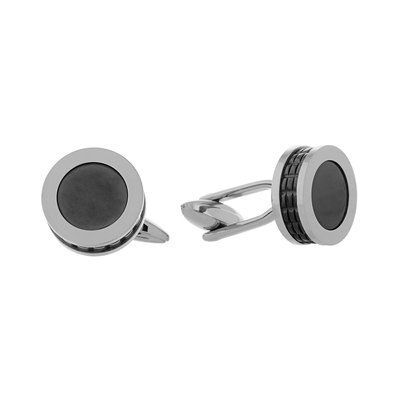 Visetti Stainless Steel Cufflinks MJ-MN028B with Ion Plated Black
