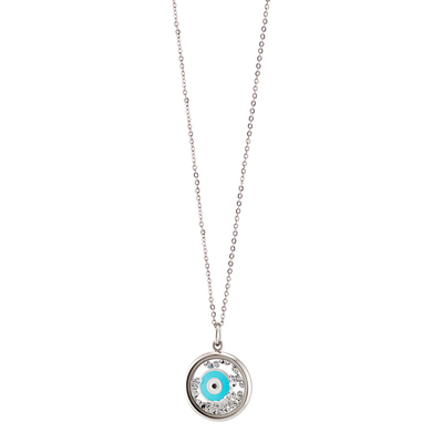 Loisir Stainless Steel Necklace 01L03-00440 Symbols with Precious Stones (Quartz Crystals)