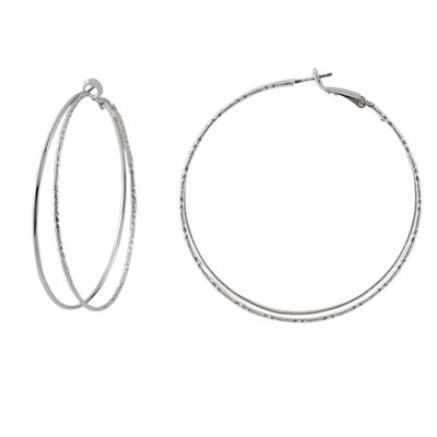 Loisir Earrings Hoops 03L15-00238 with Silver Brass