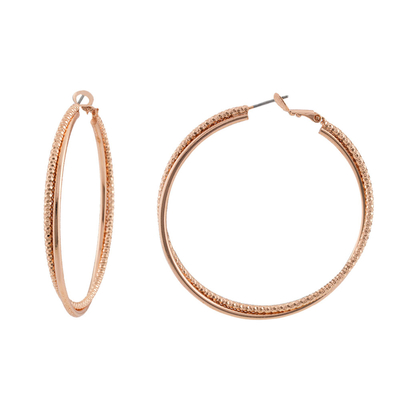 Loisir Earrings Hoops 03L15-00241 with Rose Gold Brass