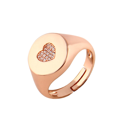 Loisir δαχτυλίδι 04L27-00730 σεβαλιέ καρδιά από ανοξείδωτο ατσάλι (Stainless Steel) με ημιπολύτιμες πέτρες (Ζιργκόν) και Ion Plated Rose Gold
