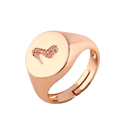 Loisir Stainless Steel Ring 04L27-00731 Chevalier High Heels with Precious Stones (Zirconia) and Ion Plated Rose Gold