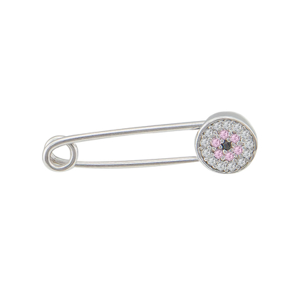 Loisir Sterling Silver Baby Kids Brooch 06L01-00414 with Platinum Plating and Precious Stones (Zirconia)