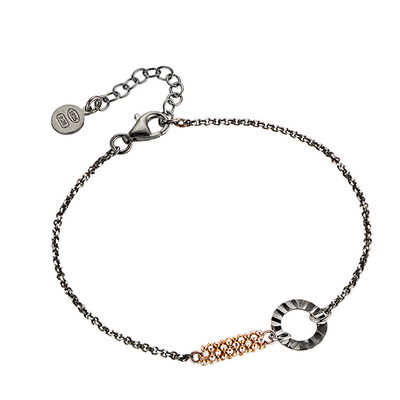 Oxette Sterling Silver Bracelet 02X01-02927 with Platinum and Rose Gold Plating