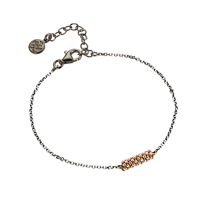 Oxette Sterling Silver Bracelet 02X01-02930 with Platinum and Rose Gold Plating