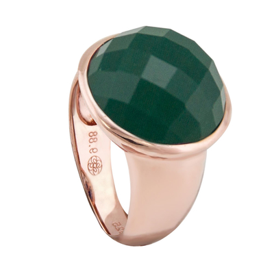 Oxette δαχτυλίδι 04X05-01274 από ροζ επιχρυσωμένο ασήμι 925ο με ημιπολύτιμες πέτρες (Κρύσταλλοι Quartz)