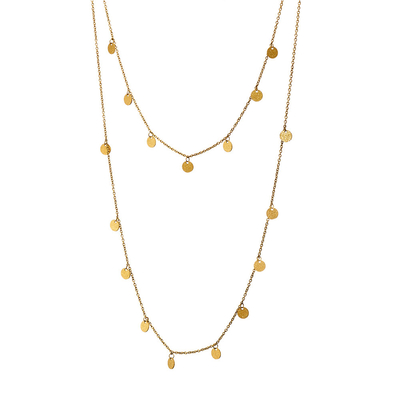 Loisir Stainless Steel Necklace 01L27-00698 with Ion Plated Gold and little circle elements