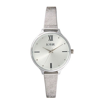 Loisir Watch 11L03-00290 with silver case and bracelet.