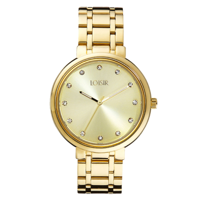 Loisir Watch 11L05-00352 with gold case and bracelet.