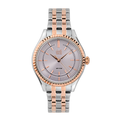 Visetti γυναικείο ρολόι PE-490-SRI με ασημί και ροζ χρυσή ατσάλινη κάσα και μπρασελέ