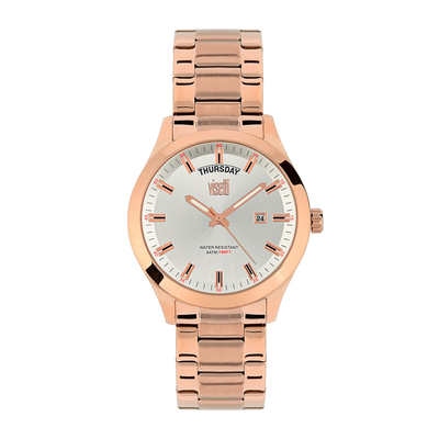 Visetti γυναικείο ρολόι ZE-687-RW με ροζ χρυσή ατσάλινη κάσα και μπρασελέ