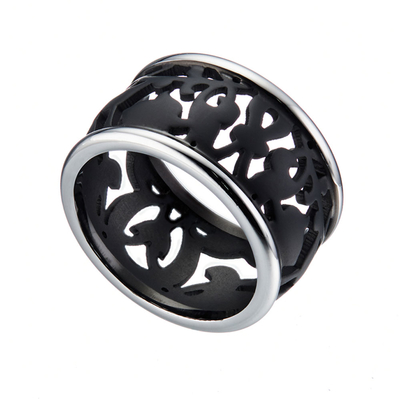 Oxette 04X03-00153 Black Stainless Steel Ring