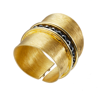 Oxette δαχτυλίδι 04X05-01343 από επιχρυσωμένο ασήμι 925ο με ημιπολύτιμες πέτρες (Κρύσταλλοι Quartz)