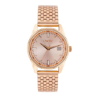 Oxette 11X05-00540 Stainless Steel Watch with rose gold case and bracelet