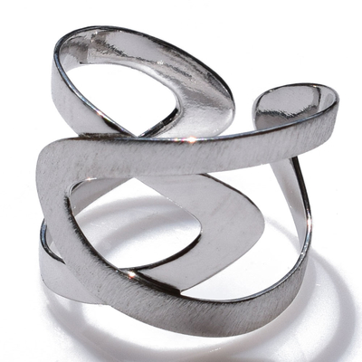 Handmade sterling silver ring Eight-Ring-RG-00704 with rhodium plating