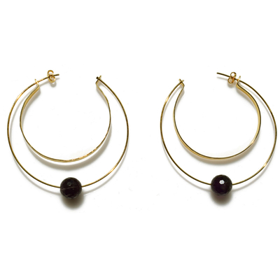 Χειροποίητα σκουλαρίκια Eight-Earrings-ER-00388 από επιχρυσωμένο ασήμι 925ο με ημιπολύτιμες πέτρες (αμέθυστος)