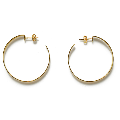 Handmade sterling silver earrings Eight-Earrings-ER-00395 hoops with gold plating