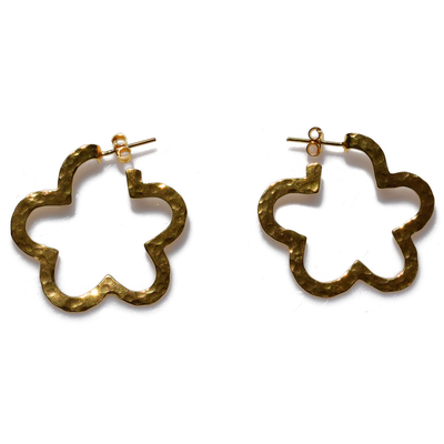 Handmade sterling silver earrings Eight-Earrings-ER-00408 hoops with gold plating