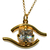 Handmade sterling silver necklace Eight-Necklace-NK-00397 eye with gold plating and semi-precious stones (zirconia)