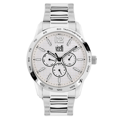 Visetti mens watch PE-691SI with silver stainless steel frame and band